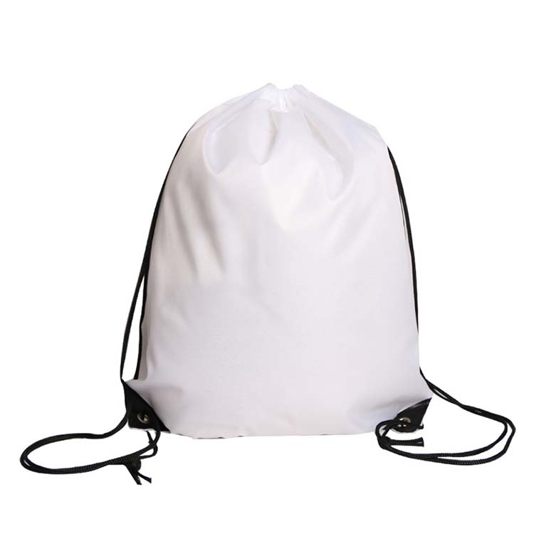 Promotional custom logo sports polyester drawstring bag