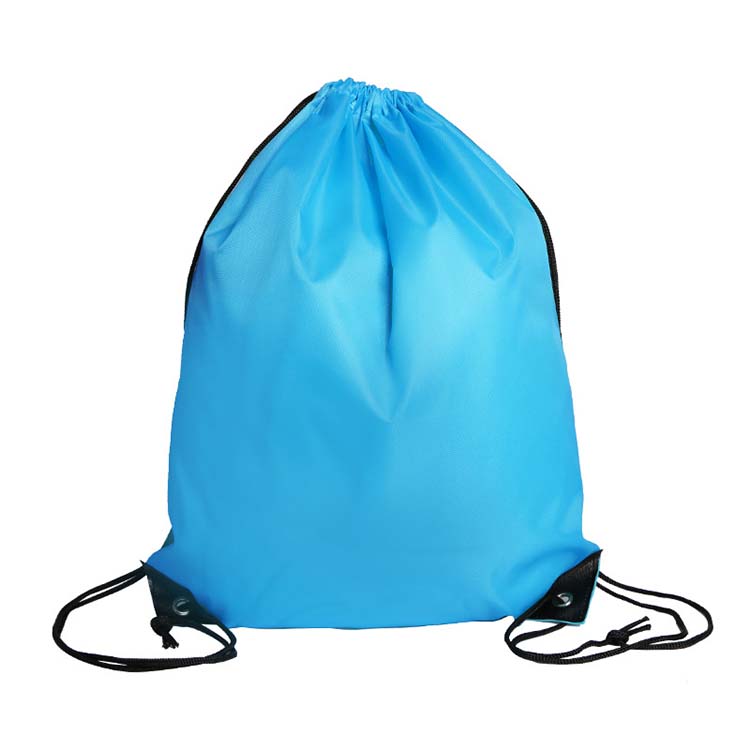 Promotional custom logo sports polyester drawstring bag