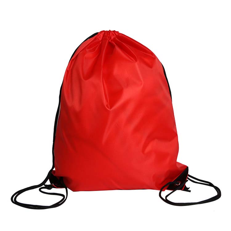 Promotional custom logo sports polyester drawstring bag