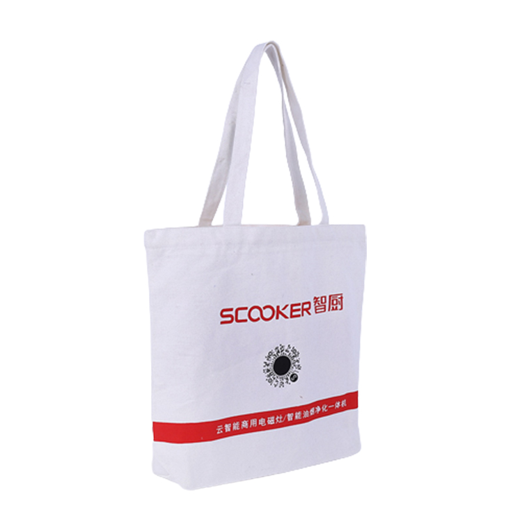 Custom logo printed natural organic cotton shopping tote bags