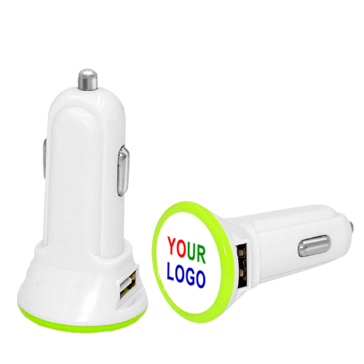 Custom logo car charger LED light factory OEM car charger adapter fast charging