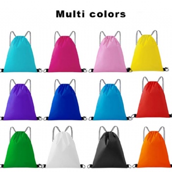 Promotional sports drawstring bag nylon gym waterproof polyester drawstring bag