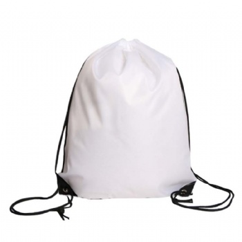 Promotional custom logo sports polyester drawstring bag