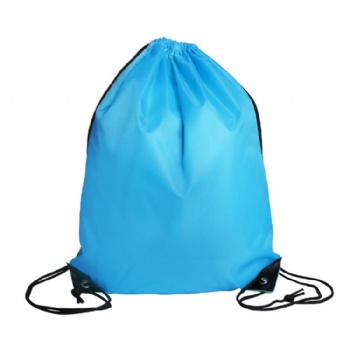 Promotional custom logo sports polyester drawstring bag
