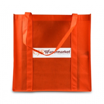 Customised handle to bottom gusseted nonwoven shopping bag