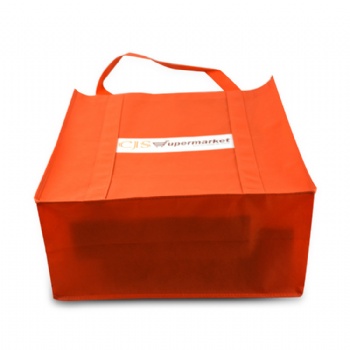 Customised handle to bottom gusseted nonwoven shopping bag