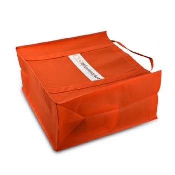 Customised handle to bottom gusseted nonwoven shopping bag