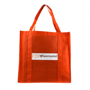Customised handle to bottom gusseted nonwoven shopping bag