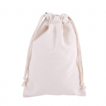 Heavy duty cotton canvas drawstring bag with custom printed logo