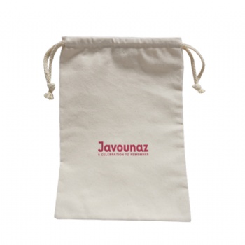 Heavy duty cotton canvas drawstring bag with custom printed logo