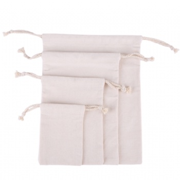 Heavy duty cotton canvas drawstring bag with custom printed logo