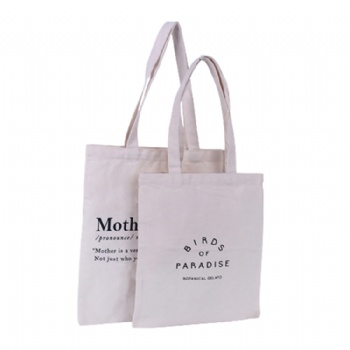 Custom logo printed natural organic cotton shopping tote bags