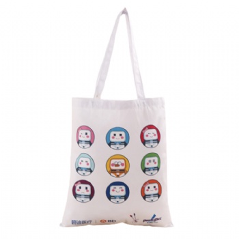 Custom logo printed cotton canvas grocery shopping tote bag
