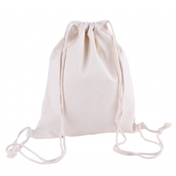 Wholesale white dust bags cotton canvas drawstring bag backpack with logo