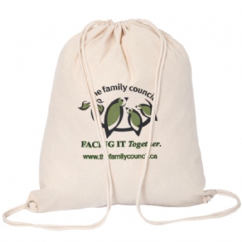 Wholesale white dust bags cotton canvas drawstring bag backpack with logo