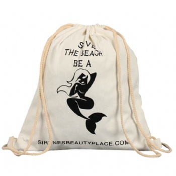 Wholesale white dust bags cotton canvas drawstring bag backpack with logo