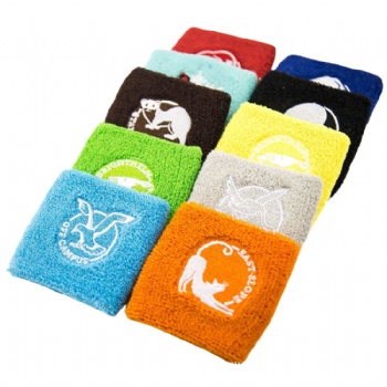 Custom logo embroidered terry cotton wristbands
