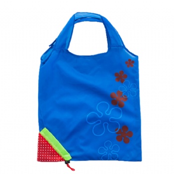 Wholesale custom logo printed strawberry foldable polyester shopping bag