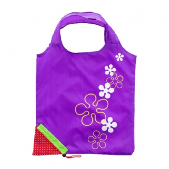 Wholesale custom logo printed strawberry foldable polyester shopping bag