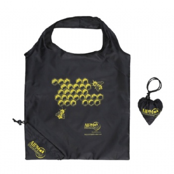 Customized eco reusable RPET black polyester foldable strawberry tote bag