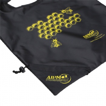 Customized eco reusable RPET black polyester foldable strawberry tote bag