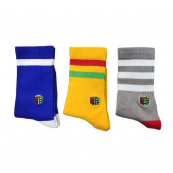 OEM crew men customize knitted embroidered design made cotton sports athletic socks