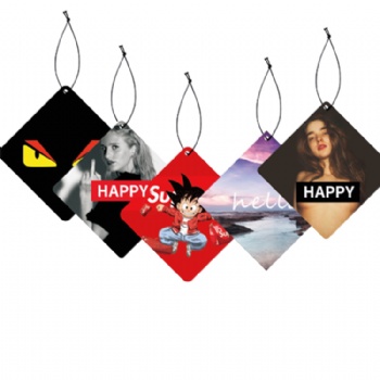 Long lasting hanging custom scented car air freshener card paper