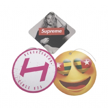 Long lasting hanging custom scented car air freshener card paper