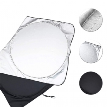 Front Sunshades UV protection silver polyester double circle car sunshade