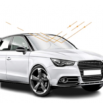 Front Sunshades UV protection silver polyester double circle car sunshade