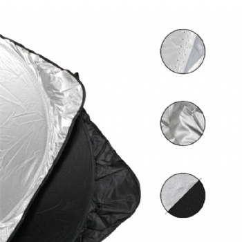 170T polyester foldable UV protection double ring front windshield silver coated car sun shade