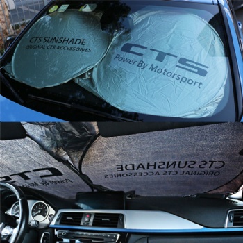 170T polyester foldable UV protection double ring front windshield silver coated car sun shade
