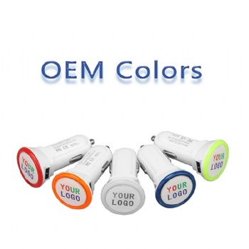 Custom logo car charger LED light factory OEM car charger adapter fast charging