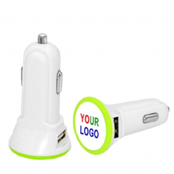 Custom logo car charger LED light factory OEM car charger adapter fast charging