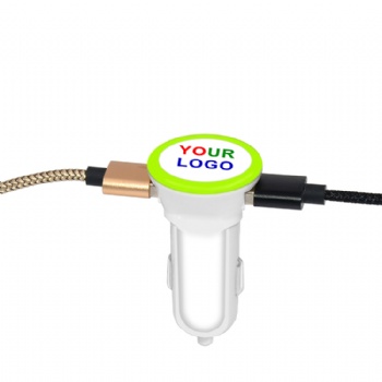 Custom logo car charger LED light factory OEM car charger adapter fast charging