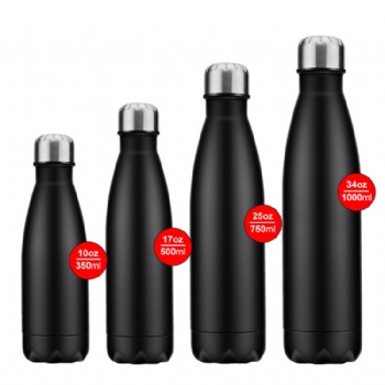 Double walled cola shape bpa free reusable stainless steel water bottle