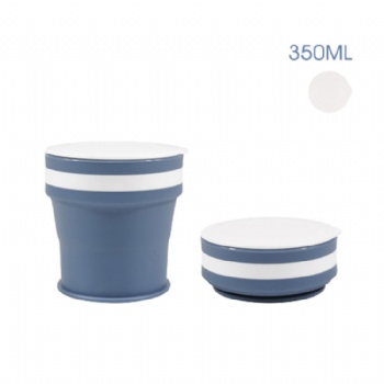 Retractable folding sport water cup modern travel custom silicone collapsible cups with lid