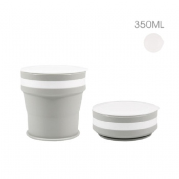 Retractable folding sport water cup modern travel custom silicone collapsible cups with lid