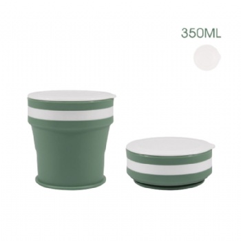 Retractable folding sport water cup modern travel custom silicone collapsible cups with lid