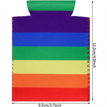 Neoprene coozy stubby holder rainbow foldable can cooler sleeve